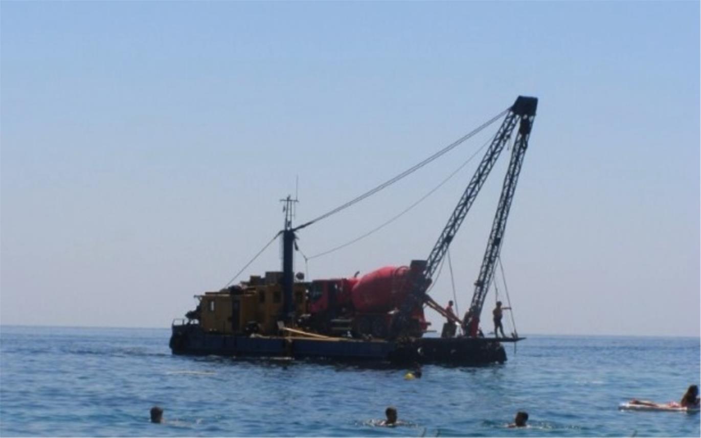 Betoniranje pokraj plaže Banje