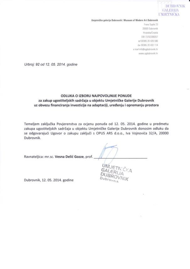 Natječaj Umjetnička galerija