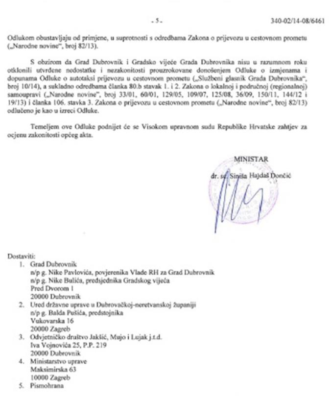 odluka o obustavi