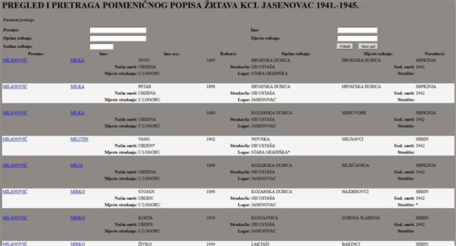 Popis Jasenovac 0