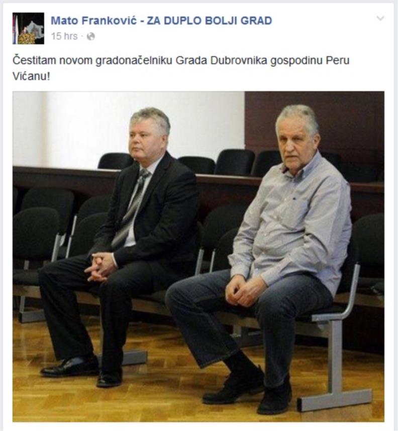 Facebook status Mata Frankovića