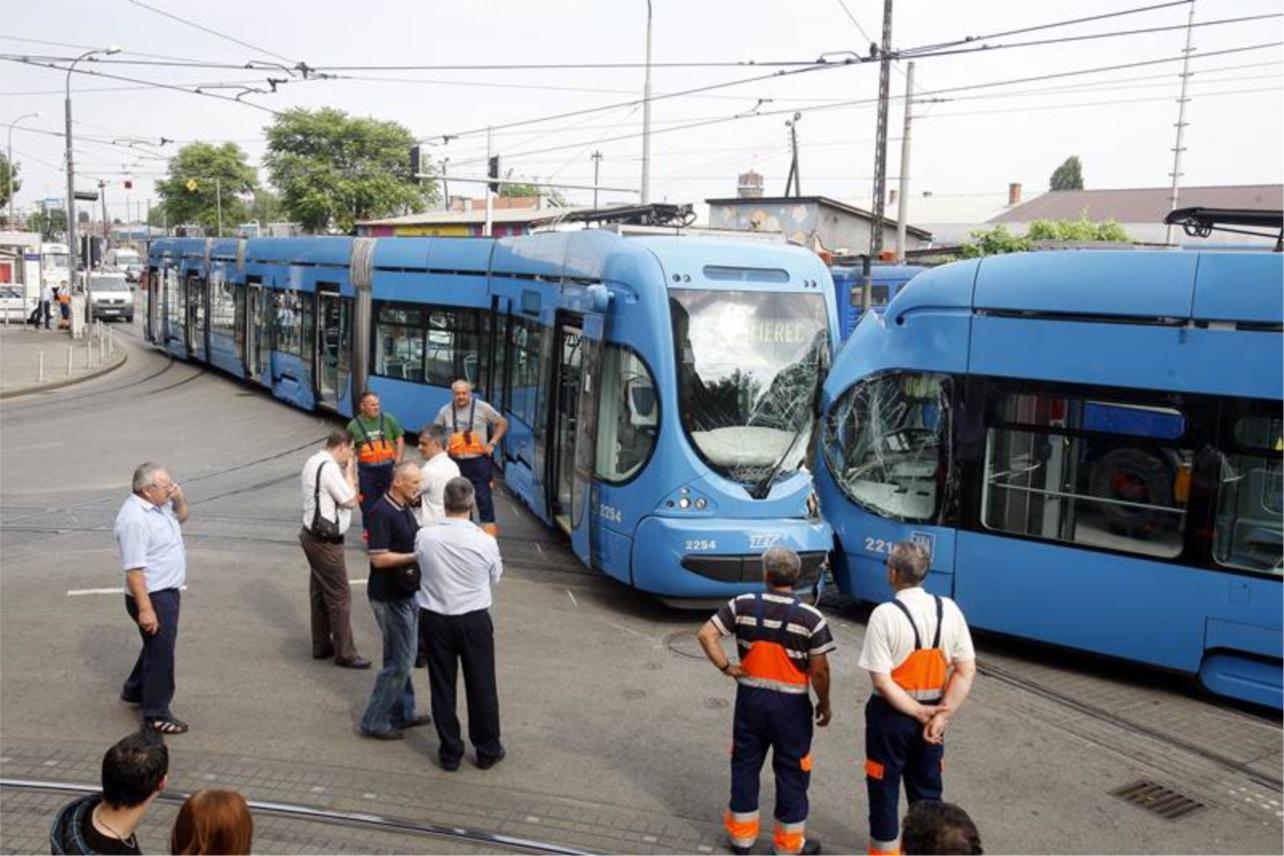 Frontalni sudar tramvaja u Zagrebu