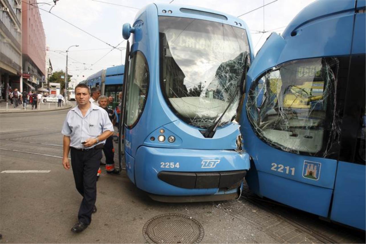 Frontalni sudar tramvaja u Zagrebu