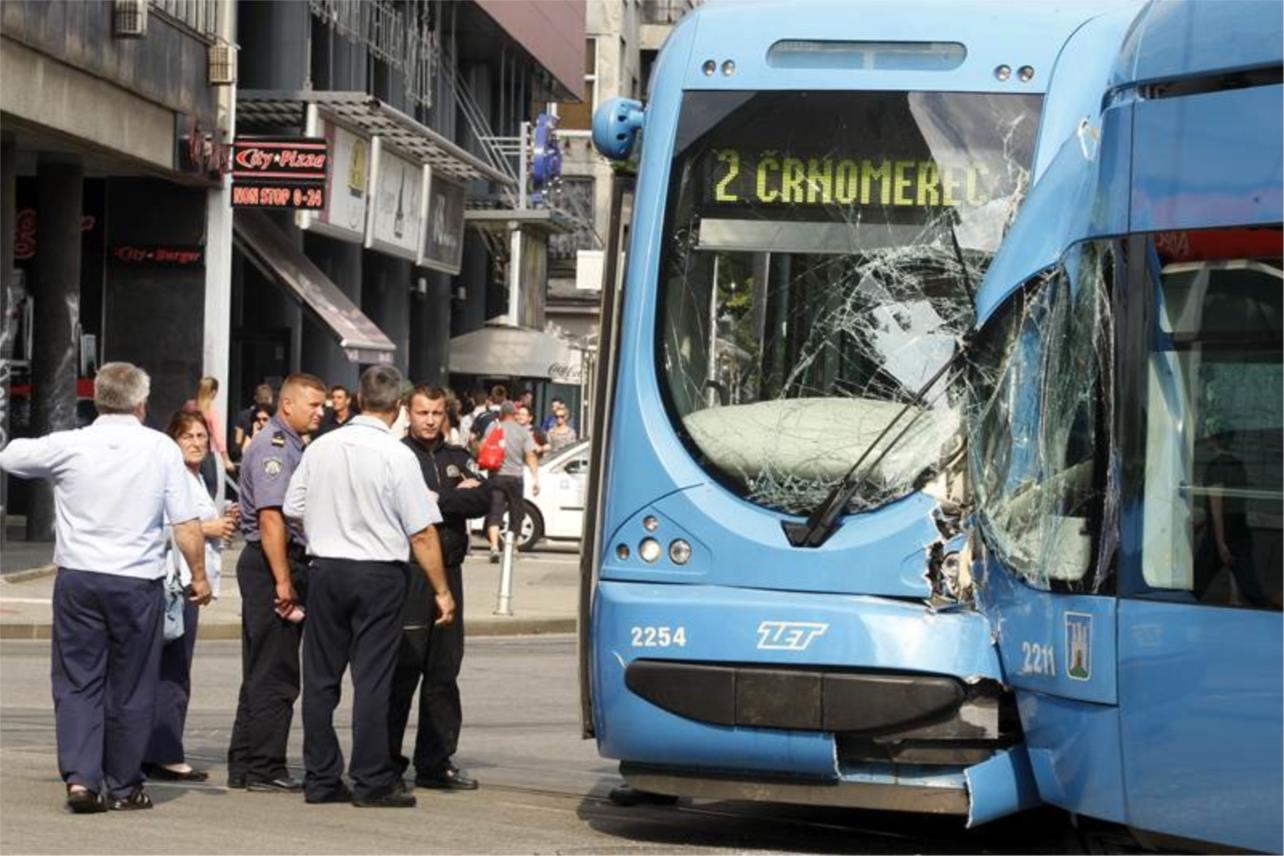 Frontalni sudar tramvaja u Zagrebu