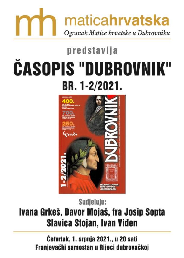 PREDSTAVLJANJE TRI NOVA NASLOVA: "The Story od Dubrovnik" te slikovnice "Ivan Gundulić" i "Zločesta godina".