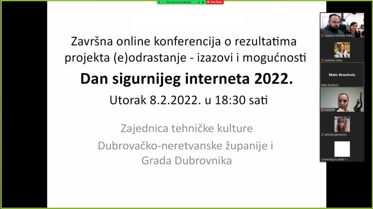 Online konferencija o rezultatima projekta (e)odrastanje - izazovi i mogućnosti