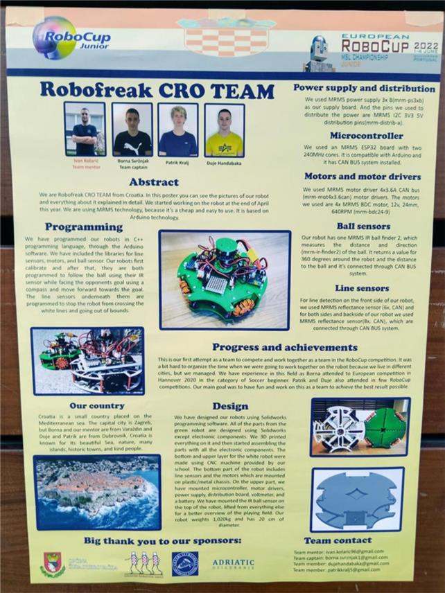 Dubrovački robotičari na europskom prvenstvu u robotici European RoboCup 2022 u Portugalu