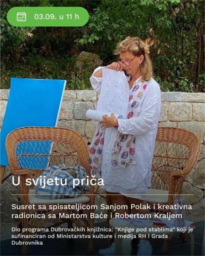 Knjige pod stablima na Lokrumu: Kreativno druženje s djecom