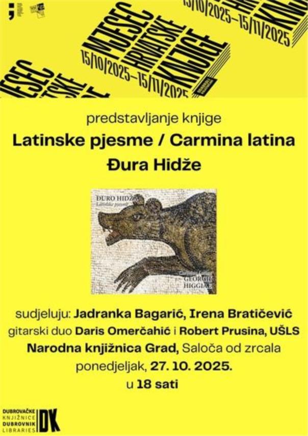 Predstavljanje knjige Latinske pjesme u Dubrovniku Predstavljanje knjige Latinske pjesme u Dubrovniku