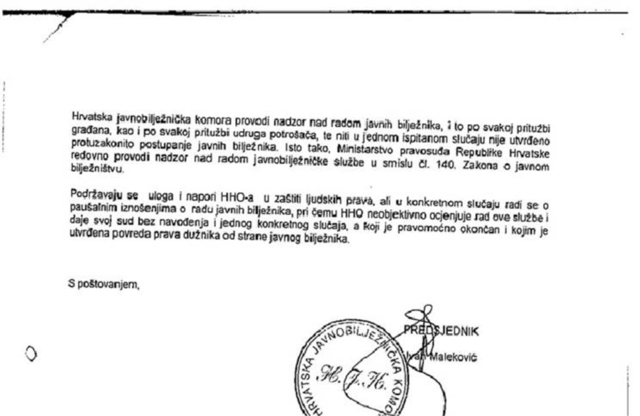 Očitovanje Hrvatske javnobilježničke komore 3