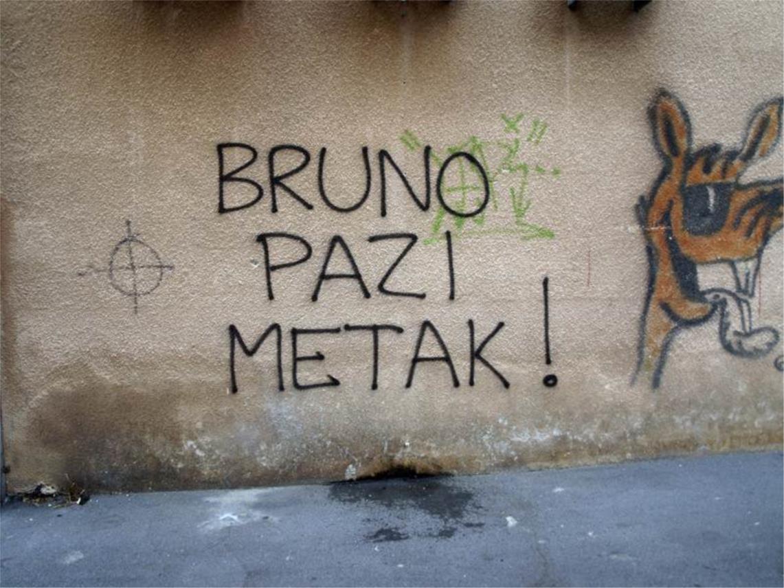 Grafiti protiv nogometnog suca Bruna Marića