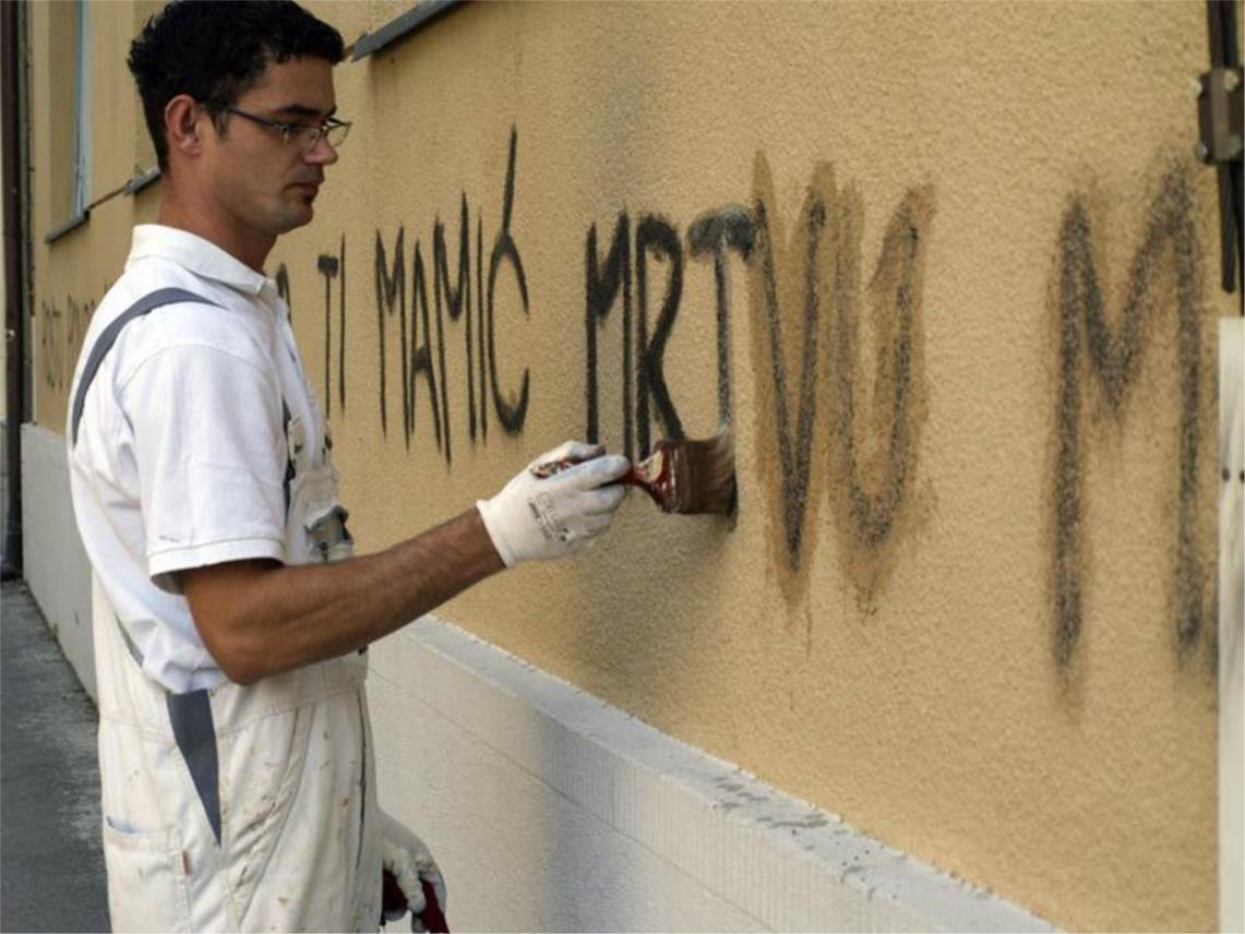 Grafiti protiv nogometnog suca Bruna Marića