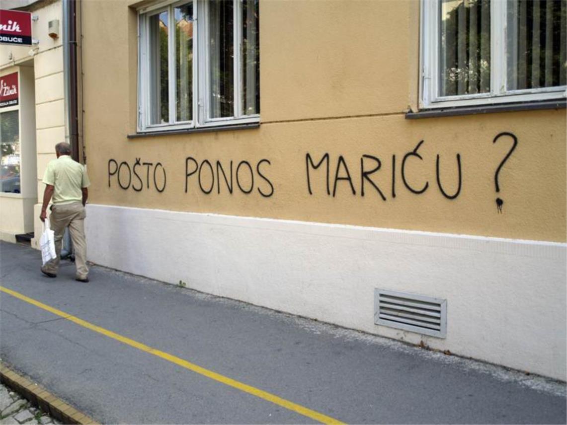Grafiti protiv nogometnog suca Bruna Marića