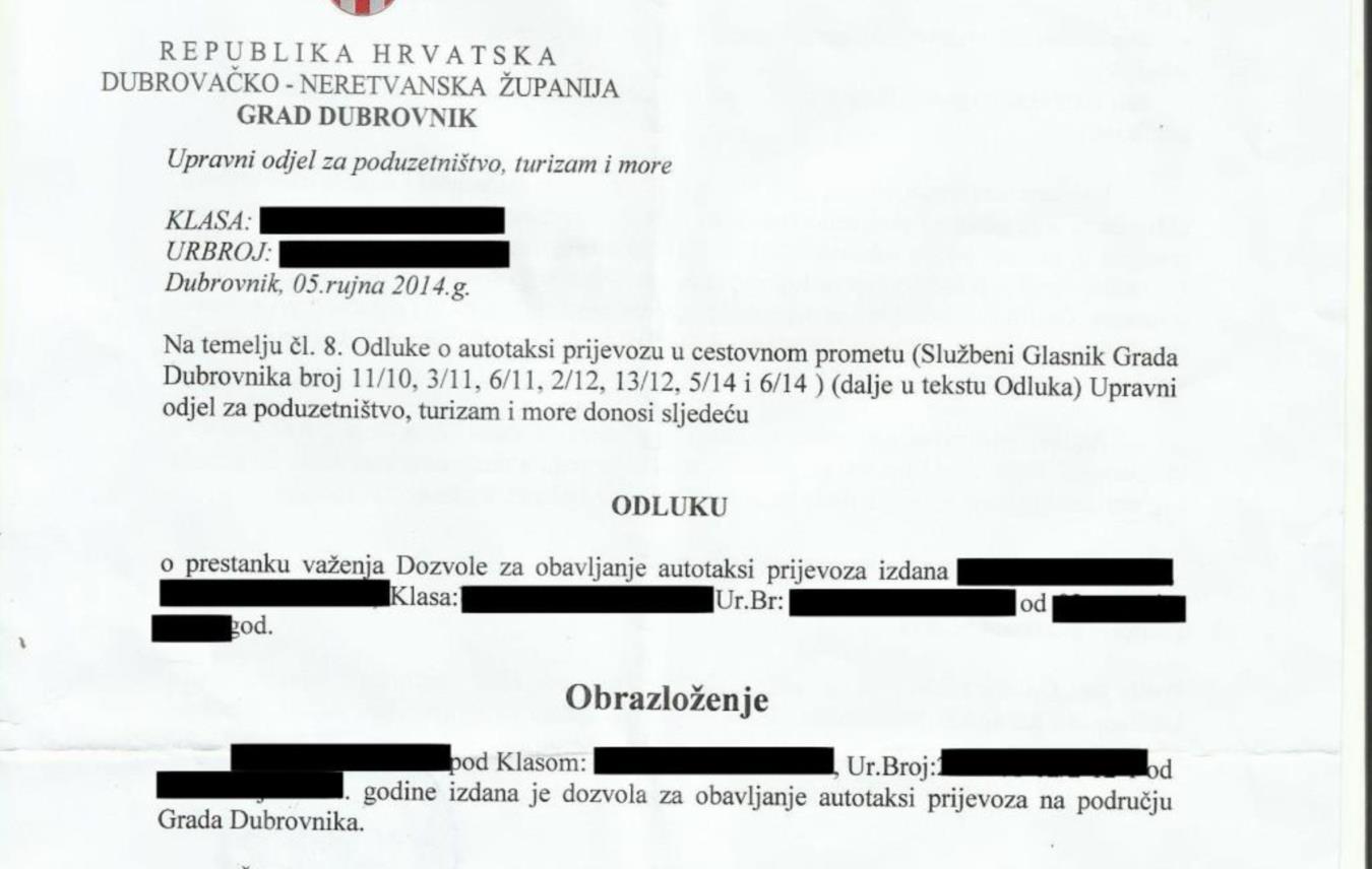 Oduzimanje dozvola 