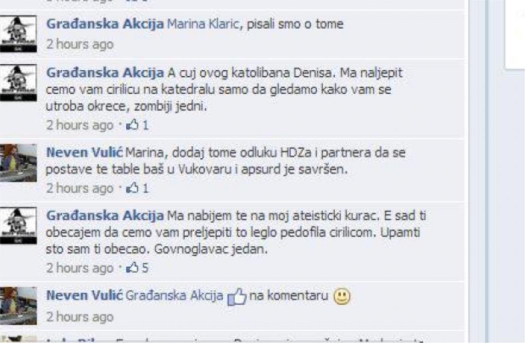 'Ma naljepit ćemo vam ćirilicu na katedralu samo da gledamo kako vam se utroba okreće, zombiji jedni'