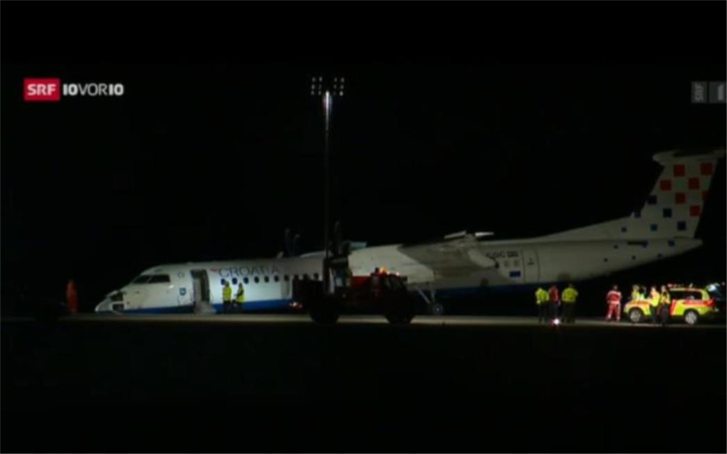 Samo prisebnost pilota spriječila težu nesreću u Zürichu: Zakazao kotač pa zrakoplov Croatia Airlinesa morao prizemljiti na nos