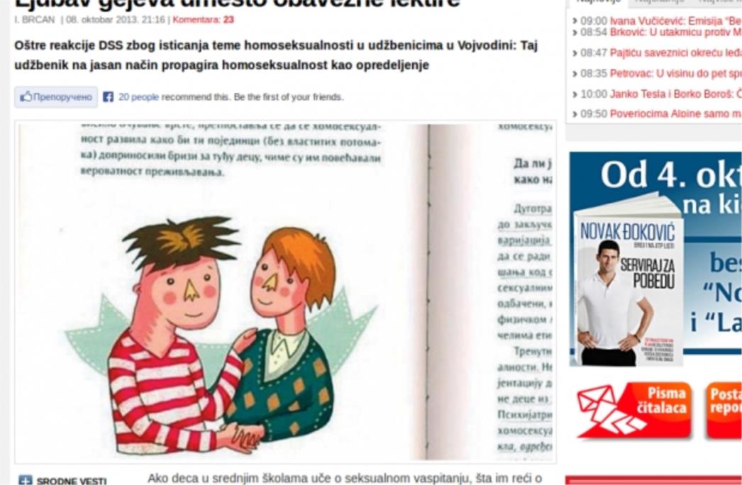 Bizarni srpski udžbenik: 'Homoseksualnost je nastala kad su se lovci vraćali iz lova pa se zajedno veselili'