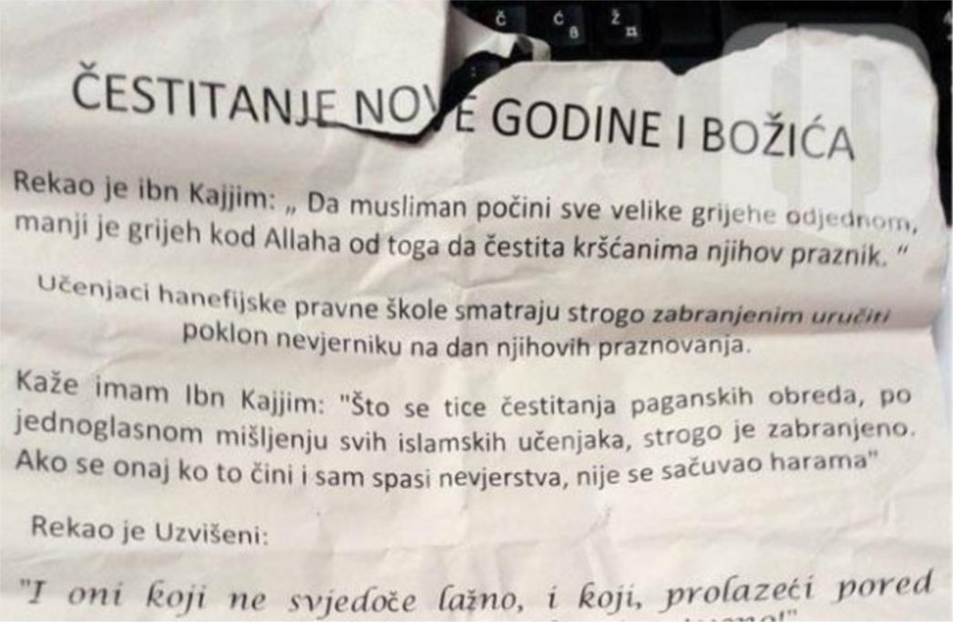Poruka iz Mostara: Musliman ne smije čestitati Novu godinu!