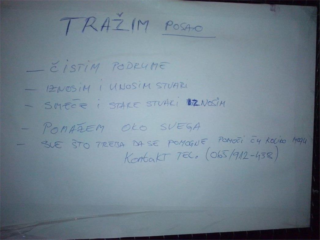 NAJTUŽNIJI OGLAS ZA POSAO IKAD: 'Čistim podrume, iznosim smeće, pomažem oko svega, pomoći ću koliko se može'