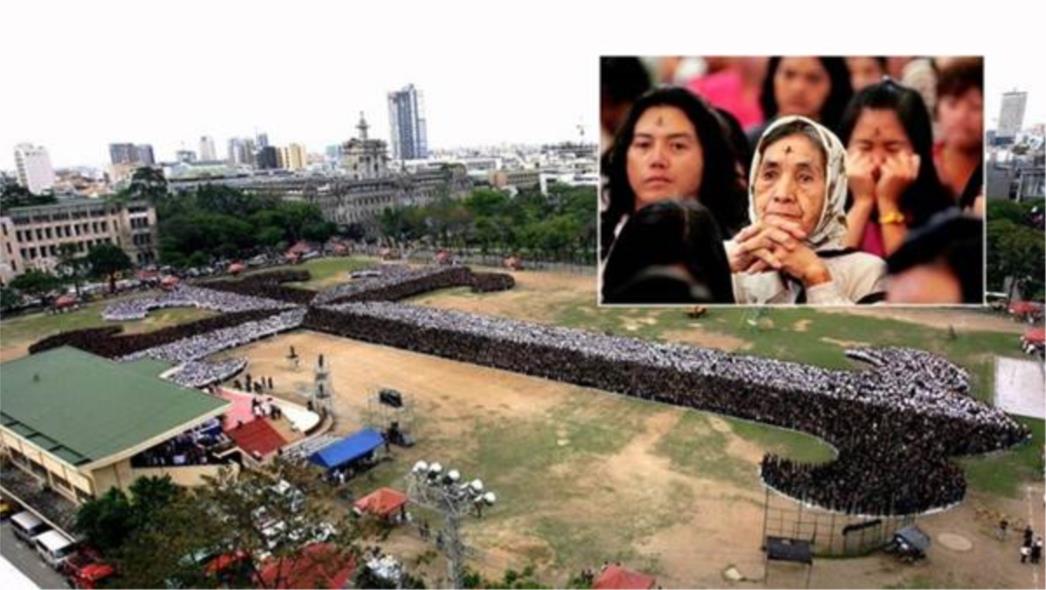 20.000 Filipinaca tijelima formiralo najveći križ na svijetu