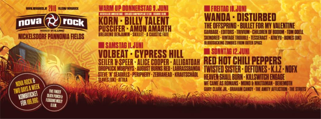 Nova rock festival objavio raspored po danima