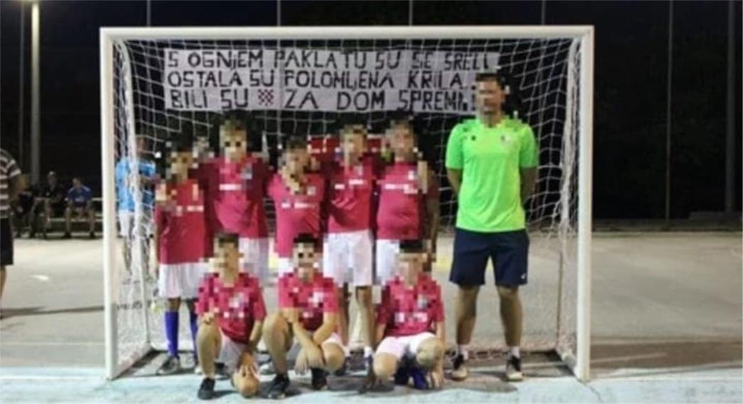 Djeca kod Zadra igrala nogometni turnir pod ustaškim sloganom