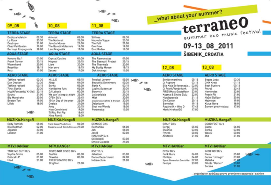 Donosimo detaljnu satnicu Terraneo festivala
