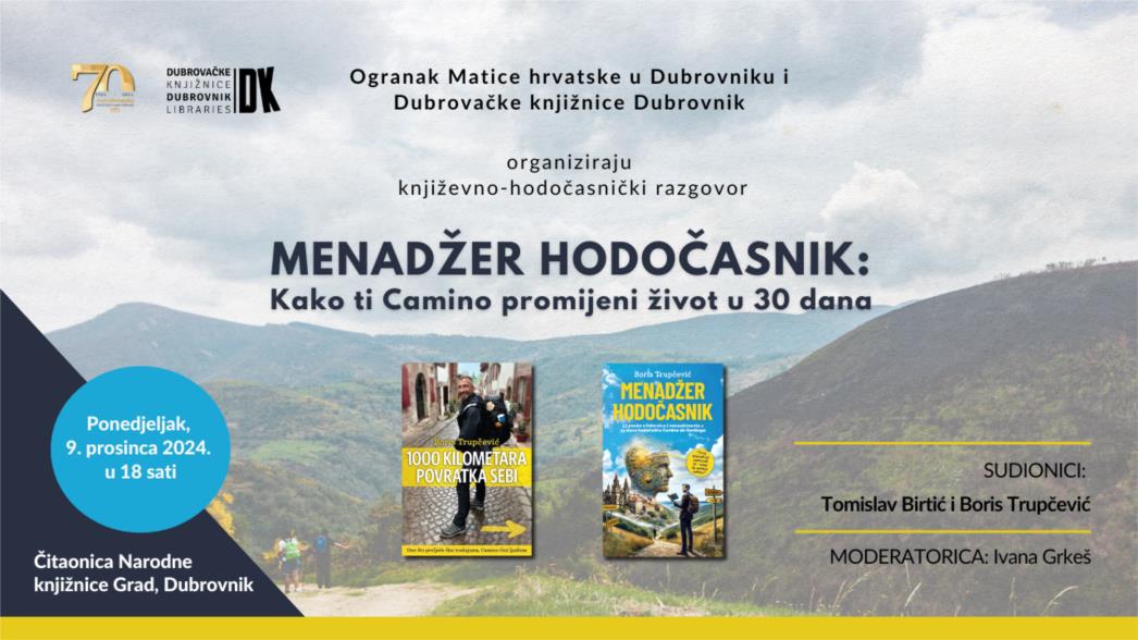 Književno-hodočasnički razgovor ''Menadžer hodočasnik: Kako ti hodočašće promijeni život u 30 dana''