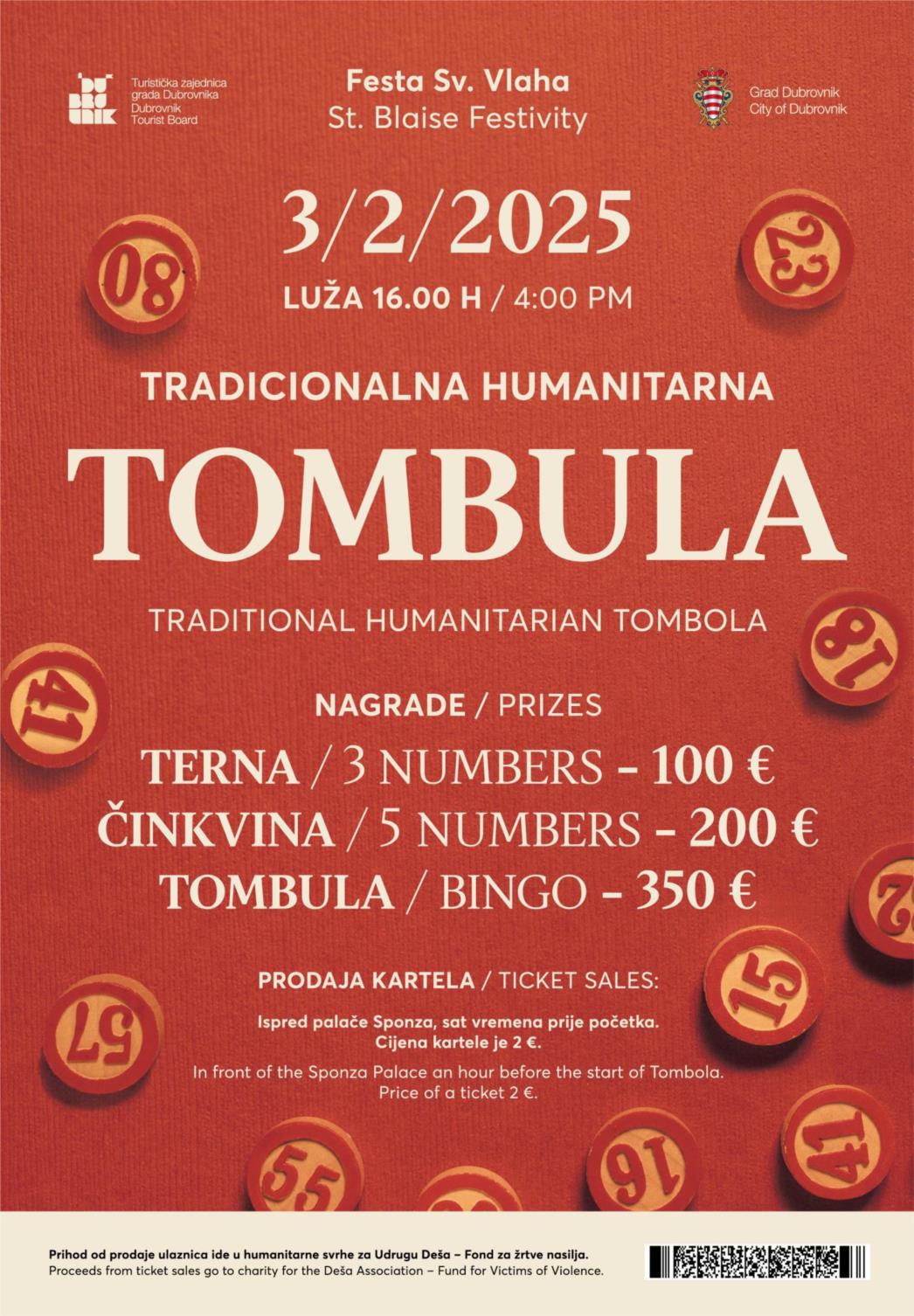 Tradicionalna tombula na Stradunu uz Festu sv. Vlaha