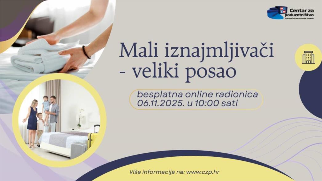 Prijavite se na besplatnu online radionicu za iznajmljivače