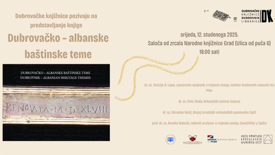 Predstavljanje knjige o Dubrovniku i Albaniji