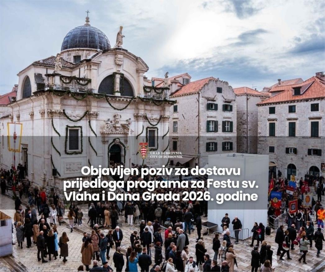 Grad Dubrovnik traži prijedloge za Festu sv. Vlaha 2026.
