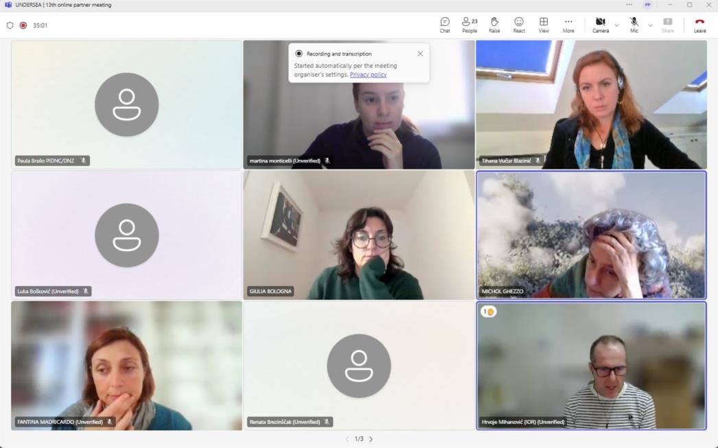 Deseti online partnerski sastanak projekta UNDERSEA održan u studenom