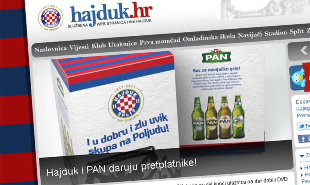 Hajdukovim pretplatnicima na dar - četiri pive