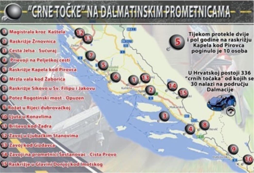 'CRNE TOČKE' NA KRAJNJEM JUGU Smrt vreba od Sustjepana do Ljute u Konavlima