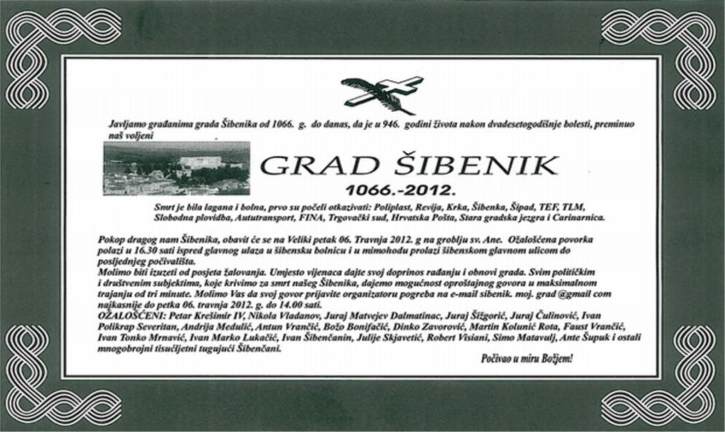 Nakon 20-godišnje bolesti preminuo naš voljeni Šibenik"