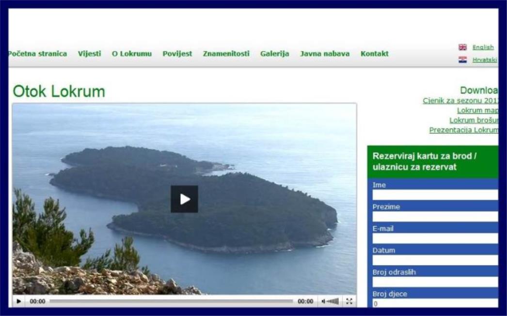 Kupnja karata za Lokrum od sada i  preko interneta