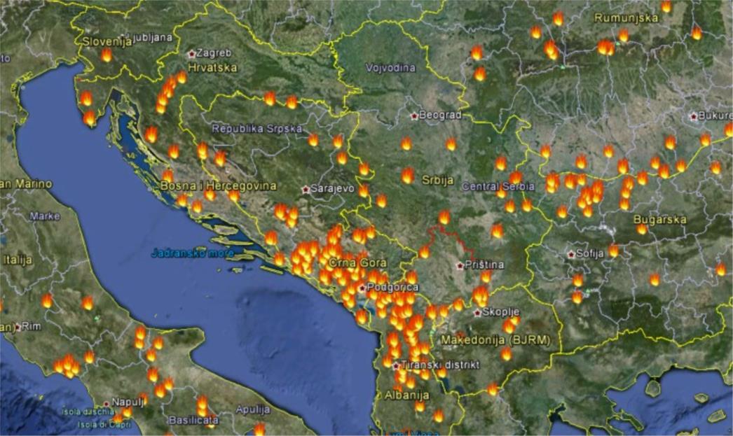 Pogled iz Svemira: Stotine požara u Hrvatskoj i okolici