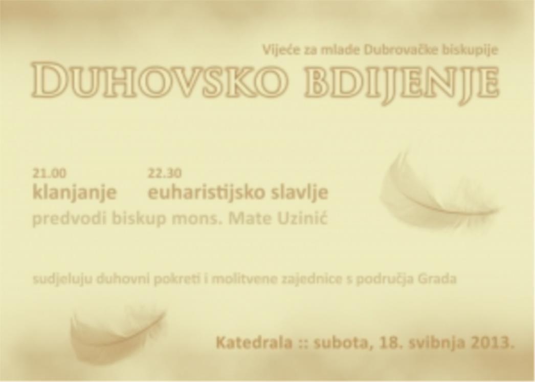 Duhovsko bdijenje i svetkovina Duhova u Dubrovniku
