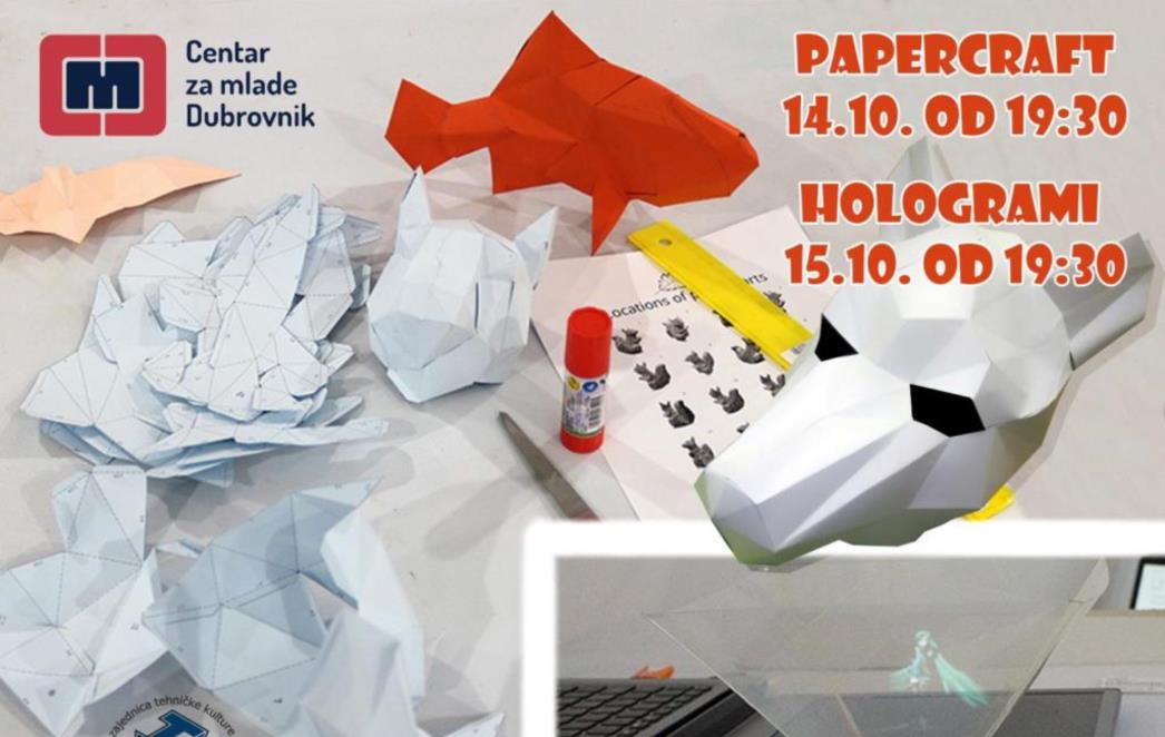 Prijave na Papercraft i radionice izrade holograma za mlade