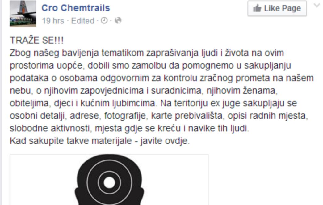 VRAG JE ODNIO ŠALU:  Teoretičari zavjere prijete pilotima i meteorolozima, a policija šuti!