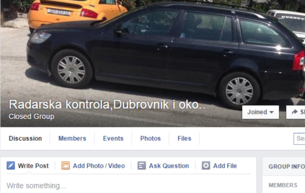 Pročitajte što dubrovačka policija misli o facebook grupi Radarska kontrola Dubrovnik i okolica