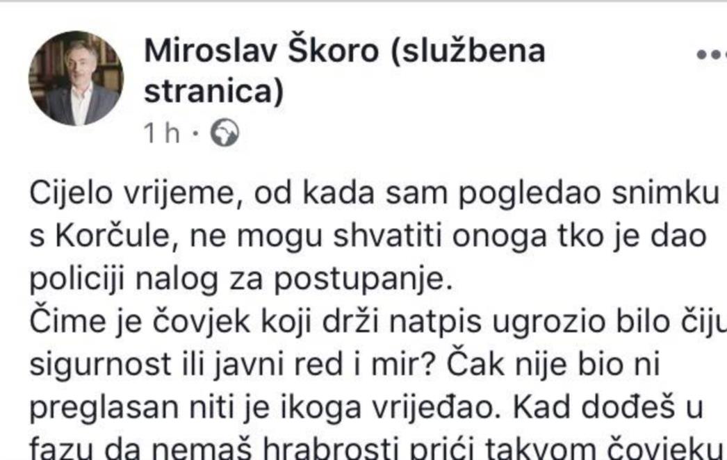 'TO JE ZNAK DA SI IZGUBIO DOTICAJ SA STVARNOŠĆU' Škoro komentirao incident na Korčuli i žestoko kritizirao Plenkovića