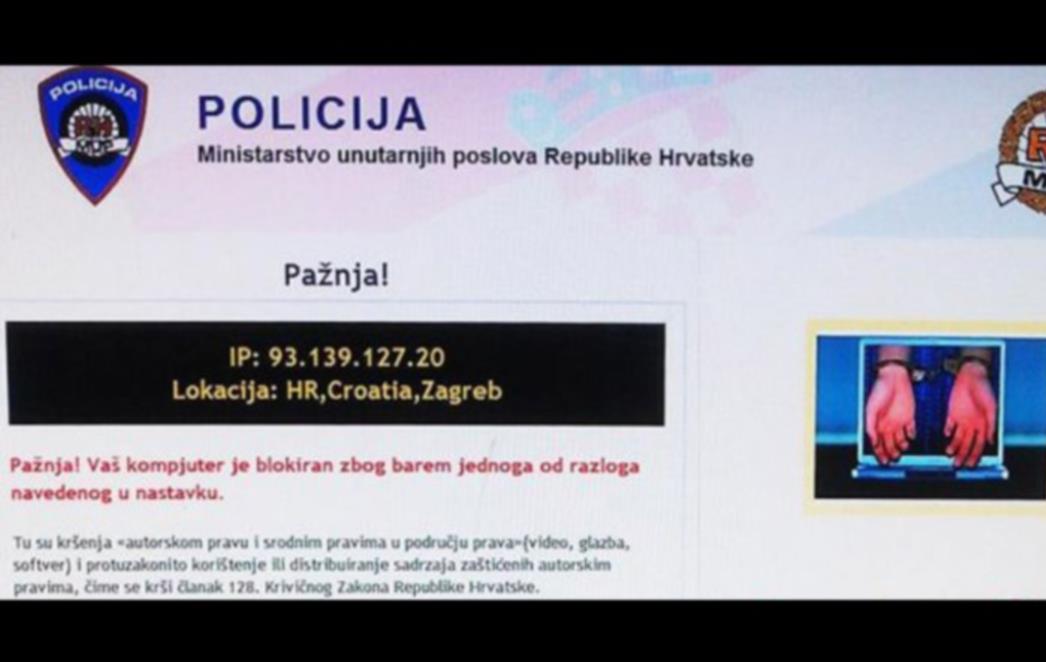 IZ MUP-A UPOZORAVAJU: Ne nasjedajte na upozorenje o virusu, ne trebate nam platiti ništa!