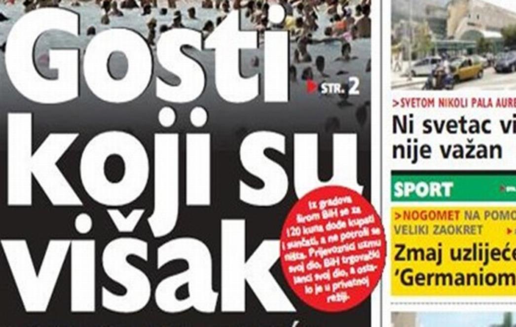 HDZ-ovo glasilo u Makarskoj: Turisti iz BiH samo zagađuju našu obalu!