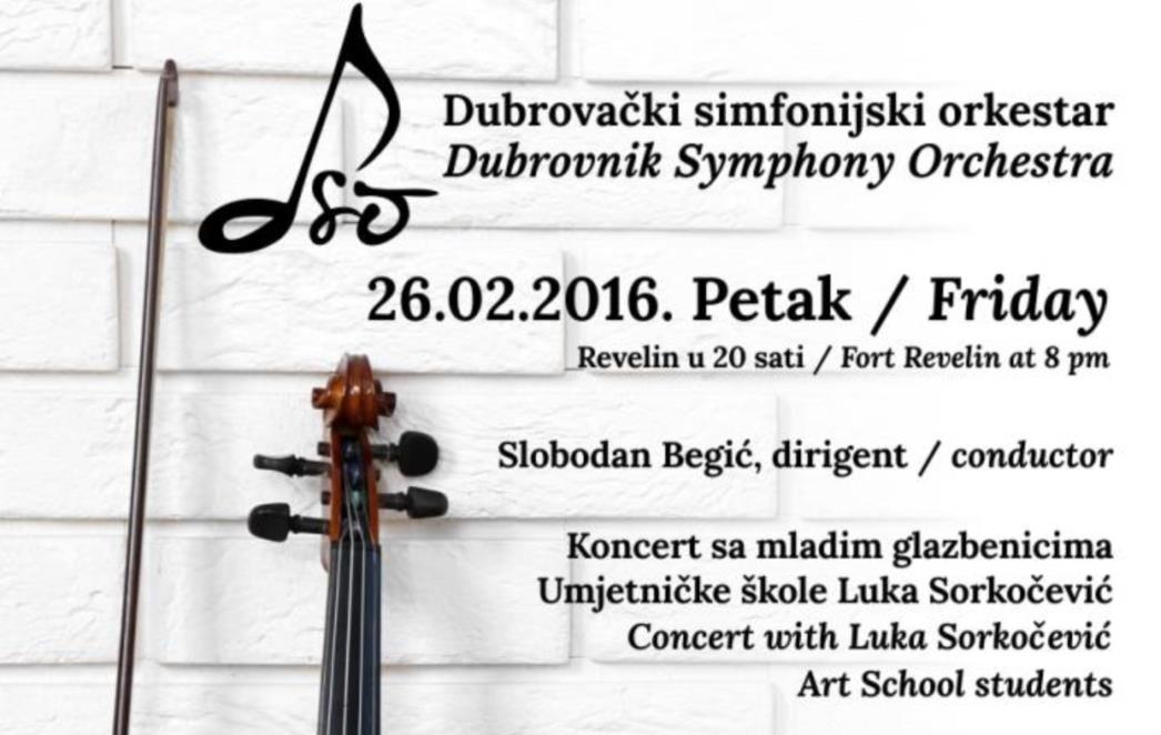 Koncert DSO-a s mladim  glazbenicima Umjetničke škole Luke Sorkočevića