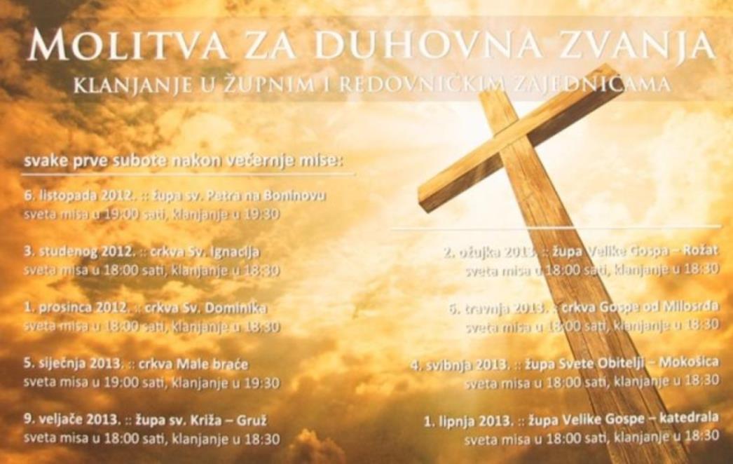 Molitva za duhovna zvanja u Gospe od milosrđa 
