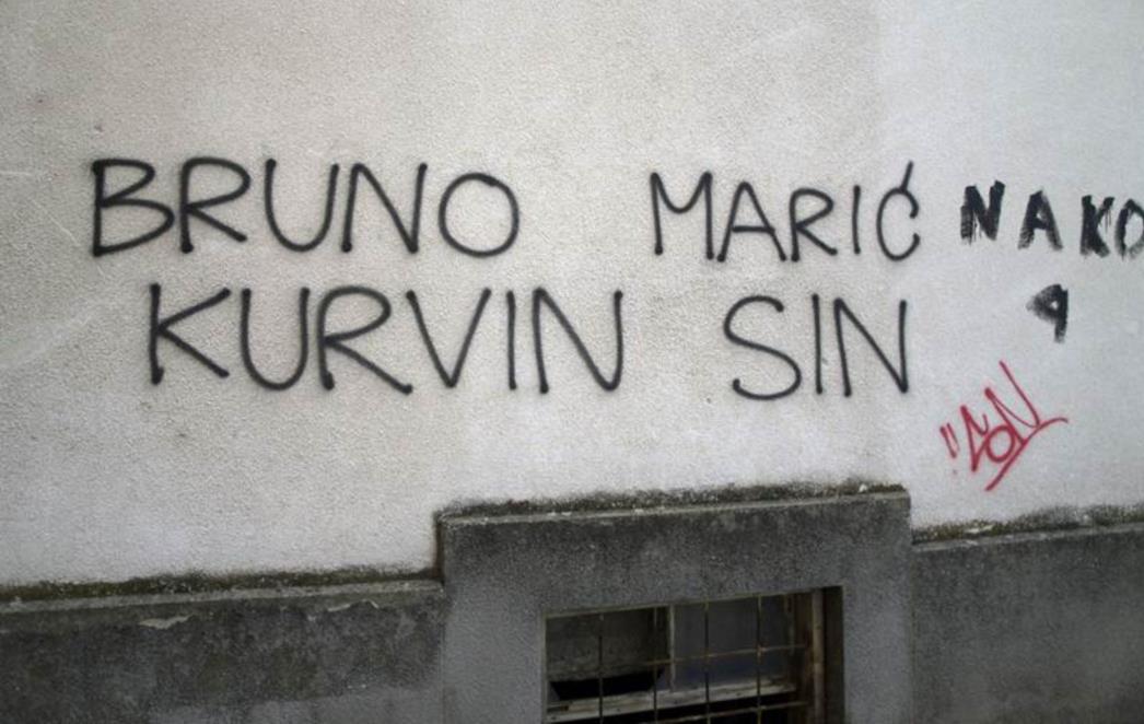 Daruvar 'uredili' prijetećim grafitima protiv Bruna Marića (FOTO)