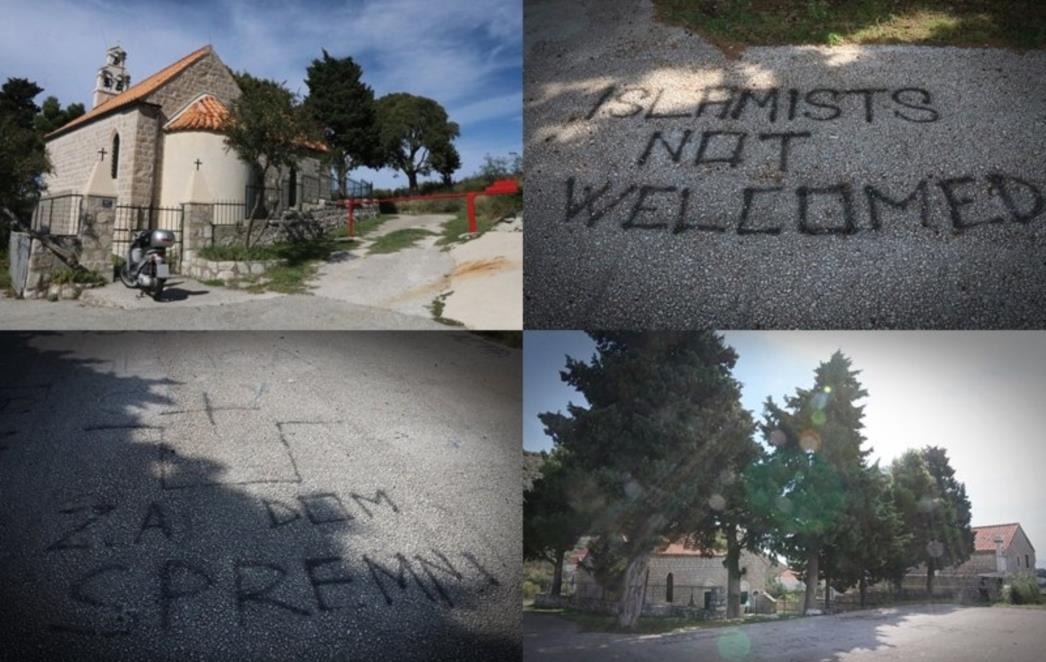 Područje oko crkve na Nuncijati išarano ustaškim grafitima i antiislamskim natpisima, HSLS ispolitizirao cijelu priču