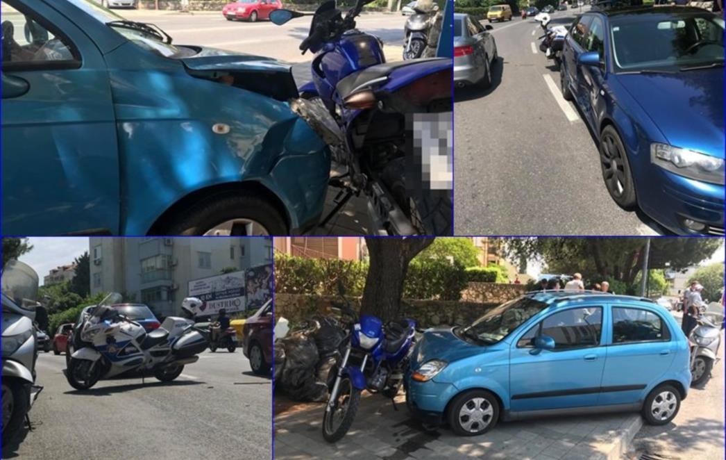 PROMETNA  NESREĆA  Sudarila  se  dva  auta,  Chevrolet  od  siline  udarca  završio  na  nogostupu
